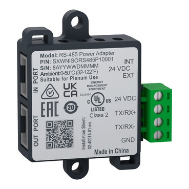 Schneider Electric SpaceLogic Non-Isolated RS-485 and Power Adapter official product image