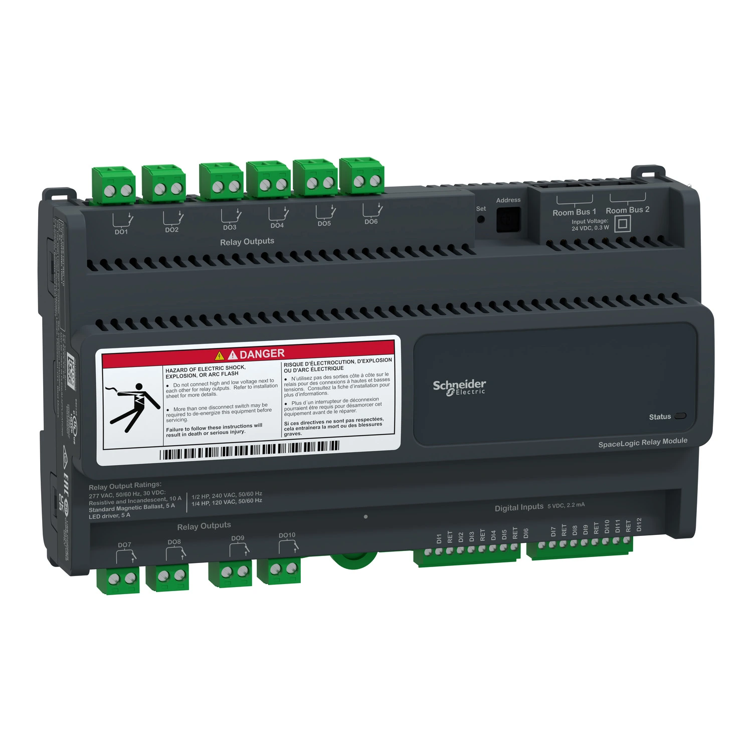 Schneider Electric SpaceLogic 10-Channel Relay Expansion Module product image